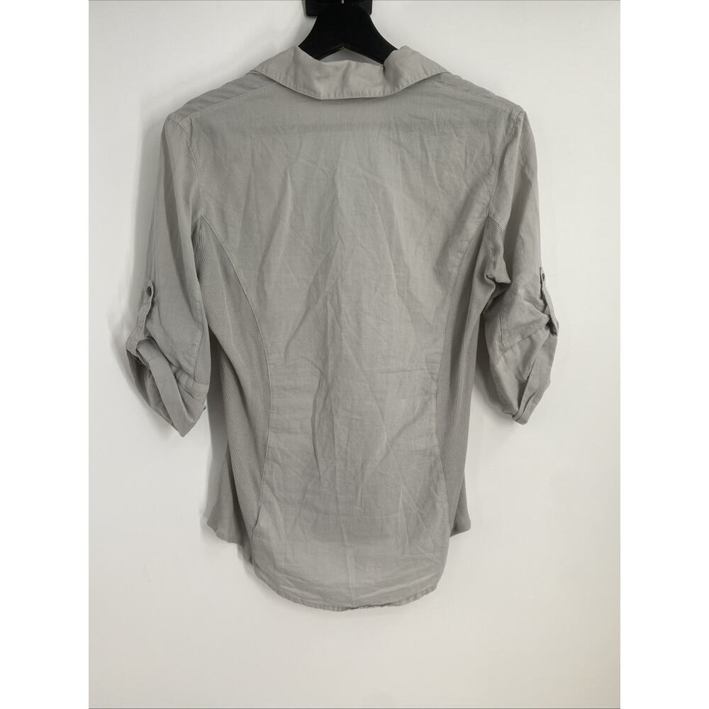 James Perse Button Up Shirt Women Size 2 Quiet Luxury Preppy Office Siren 1122 - Picture 11 of 11